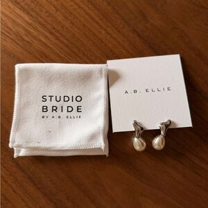 A.B. Ellie Pearl Drop Earrings - Silver Tone